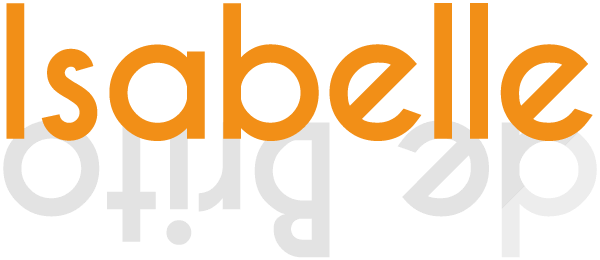 isabelle de brito logo orange light grey art logo