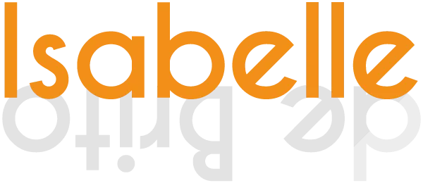 isabelle de brito logo orange light grey art logo