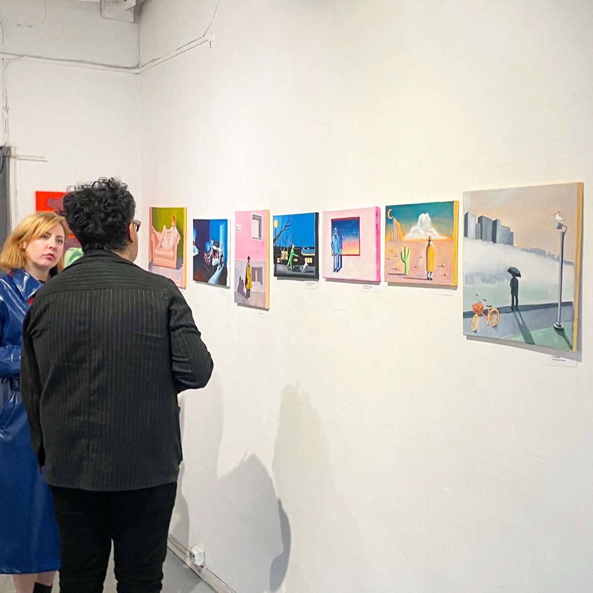 people watching painting on isabelle de brito and isabel backman cashmans exhibition