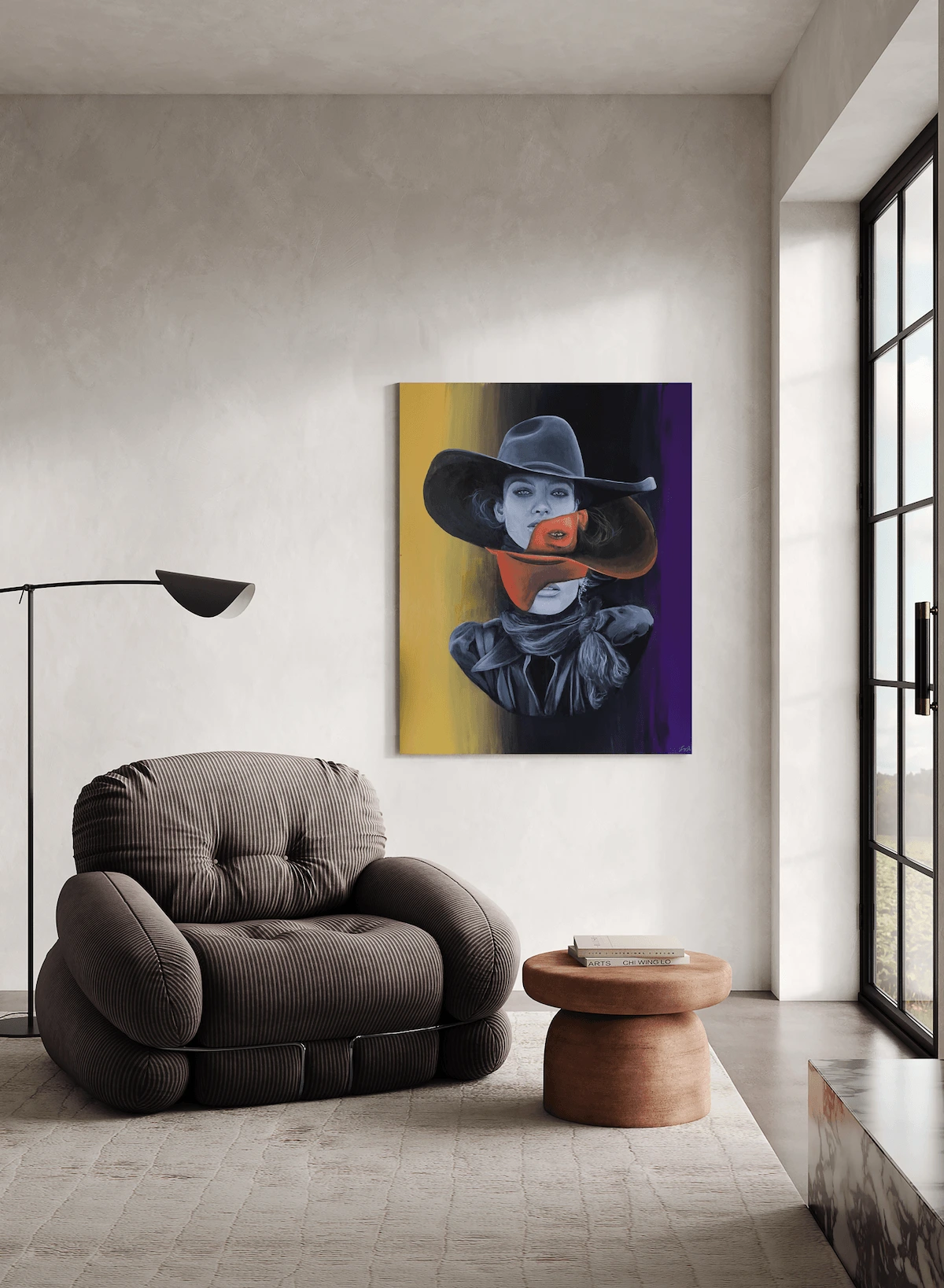 Reversed cowgirl; 1 in home environment - acrylic painting by Isabelle de Brito